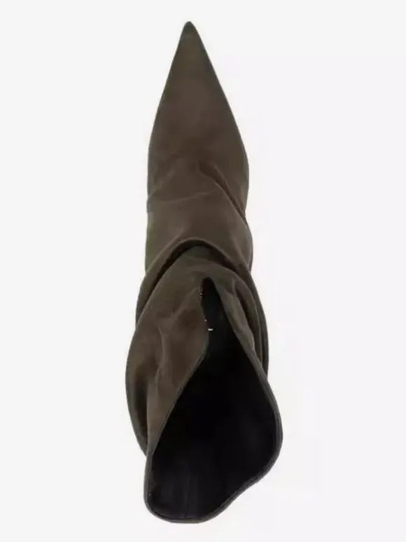 Bottines en daim pour femmes bottines à talons hauts et bout pointu