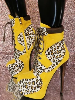 Bottines en micro suède à bout rond pour femmes