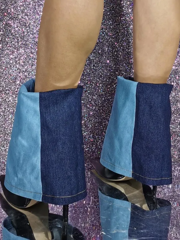 Bottines en toile à bout pointu et talon aiguille pour femmes