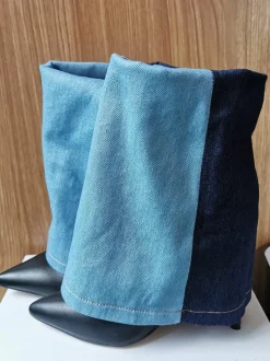 Bottines en toile à bout pointu et talon aiguille pour femmes