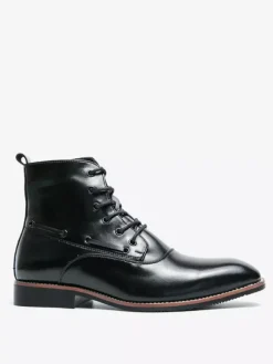 Bottines habillées pour hommes chaussures Oxford en cuir à bout pointu et talon bas chaussures formelles et décontractées