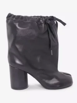 Bottines à lacets noires pour femmes à bout carré