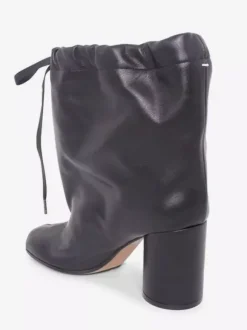 Bottines à lacets noires pour femmes à bout carré