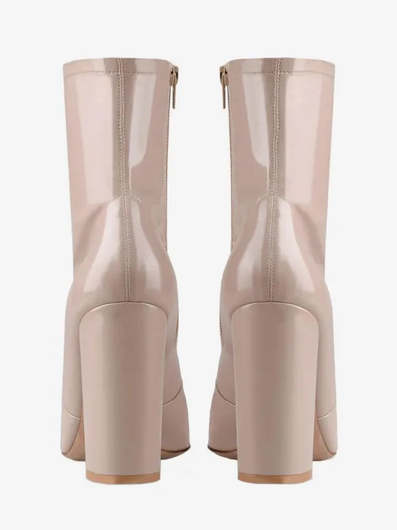 Bottines noires à bout pointu et talon épais pour femmes chaussures