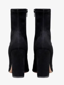 Bottines noires à bout pointu et talon épais pour femmes chaussures