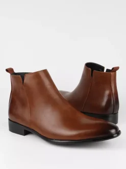 Bottines noires à bout rond pour homme plates et décontractées à enfiler