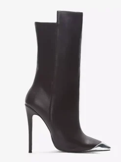 Bottines noires conçues à bout pointu et à talons hauts pour femmes 2026