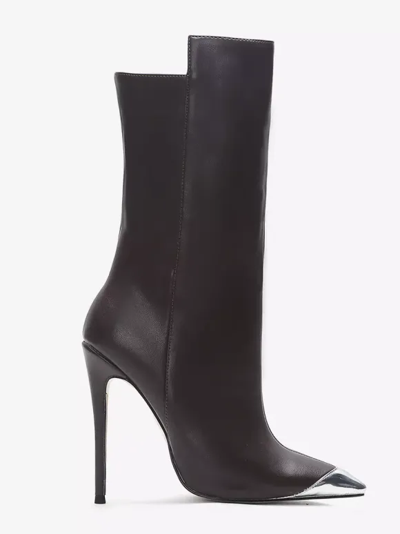 Bottines noires conçues à bout pointu et à talons hauts pour femmes 2026