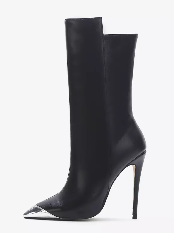 Bottines noires conçues à bout pointu et à talons hauts pour femmes 2026