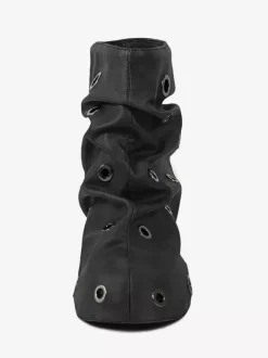 Bottines plates pour femmes bout rond et détails métalliques