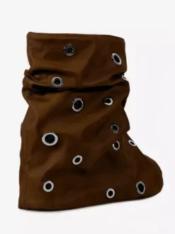 Bottines plates pour femmes bout rond et détails métalliques