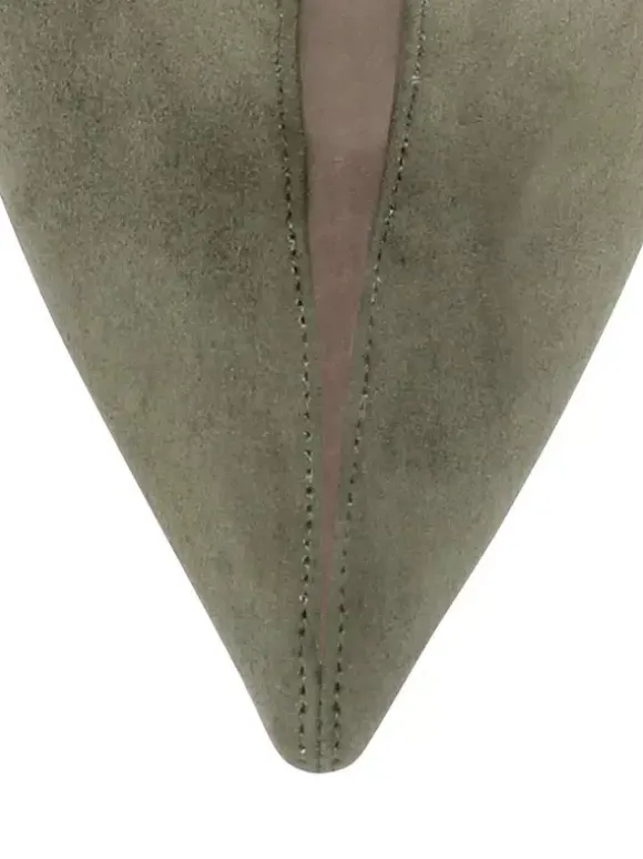 Bottines pour dames en daim bout pointu patchwork Zip Up Bottillons