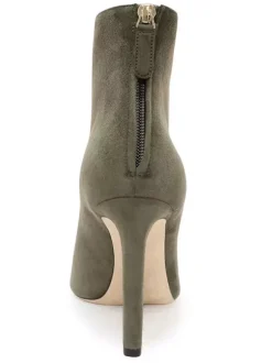 Bottines pour dames en daim bout pointu patchwork Zip Up Bottillons