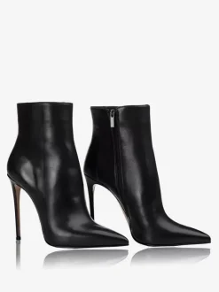 Bottines pour femmes bottines en cuir PU noir bout pointu talon aiguille