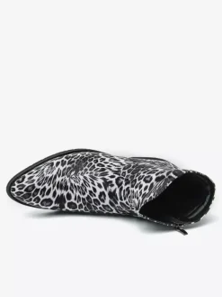 Bottines pour hommes à bout rond et talon bas imprimé léopard chaussures décontractées