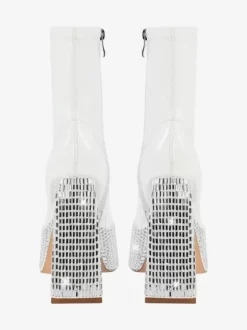 Bottines à strass noirs à plateforme bout rond bottines à talons épais