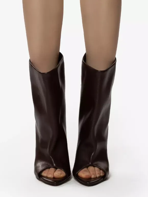 Bottines à talon peep-toe pour femmes