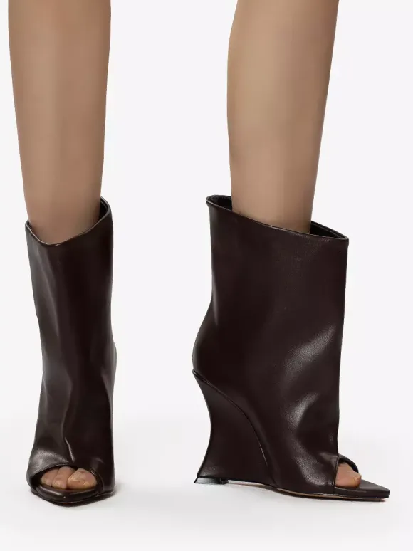 Bottines à talon peep-toe pour femmes