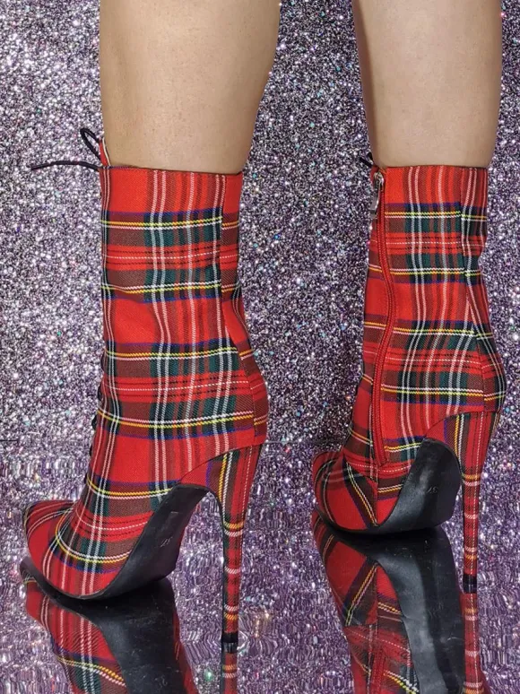 Bottines à talons aiguilles à bout pointu chaussures femmes