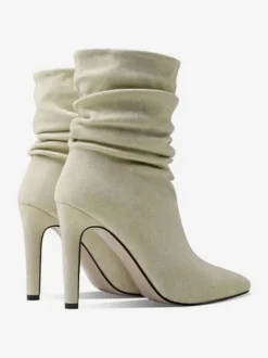 Bottines à Talons Hauts Femme avec Bout Carré en Cuir Synthétique Unicolore