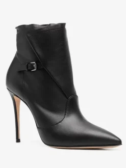 Bottines à talons hauts marron bottines à bout pointu avec détail de boucle
