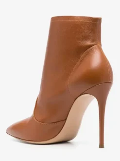 Bottines à talons hauts marron bottines à bout pointu avec détail de boucle
