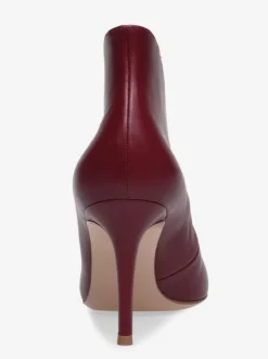 Bottines à Talons Hauts à Zip en Cuir Synthétique Unicolore