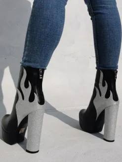 Bottines à talons épais et plate-forme Flame pour femmes
