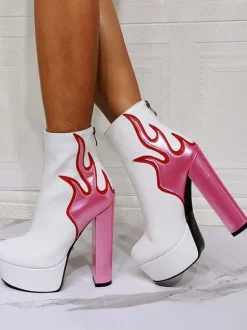 Bottines à talons épais et plate-forme Flame pour femmes