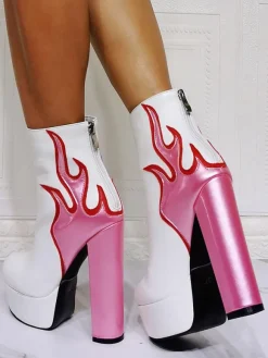 Bottines à talons épais et plate-forme Flame pour femmes