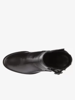 Bottines à talons épais pour femmes bottes à talons hauts noires avec boucle