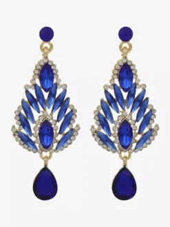 Boucles d'oreilles blanches pour adulte style baroque design géométrique en forme de goutte bijoux de fiançailles