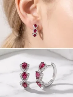 Boucles d'oreilles blanches pour adulte style western décontracté design géométrique en forme de goutte.