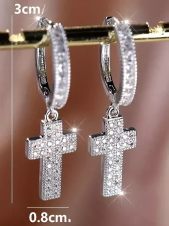 Boucles d'oreilles croix en or pour adulte style western décontracté bijou du quotidien
