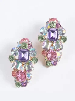 Boucles d'Oreilles Déclaration Strass Boucles d'Oreilles Élégantes Chic