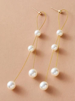 Boucles d'oreilles de mariage imitation perle unisexe perle bijoux de mariée perlée