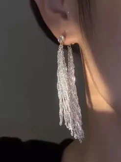 Boucles d'oreilles de mariée en métal pour femmes