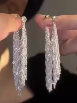 Boucles d'oreilles de mariée en métal pour femmes