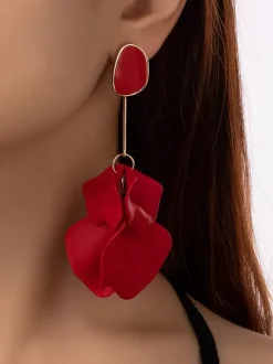 Boucles d'oreilles de mariée Bijoux de mariée percés en métal sans pierre