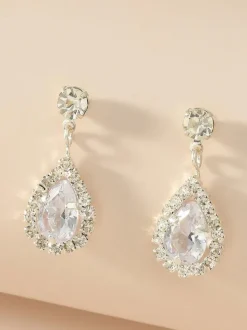 Boucles d'oreilles de mariage strass unisexe strass bijoux de mariage percé