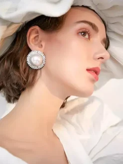 Boucles d'oreilles de mariée en métal pour femmes bijoux de mariage percés