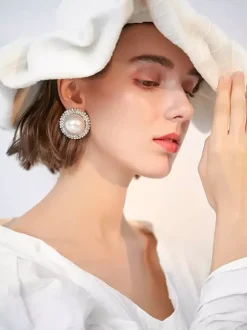 Boucles d'oreilles de mariée en métal pour femmes bijoux de mariage percés