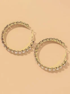 Boucles d'oreilles de mariée Diamant Fille Strass Bijoux de mariée percés
