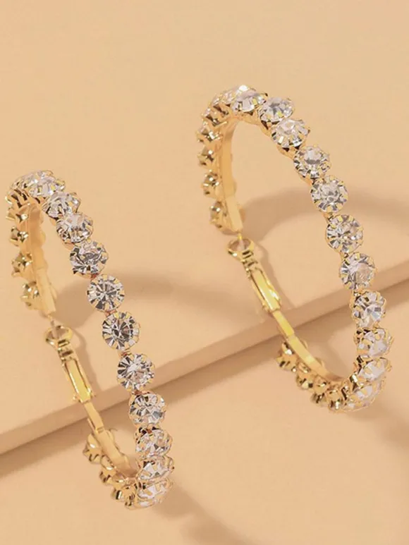 Boucles d'oreilles de mariée Diamant Fille Strass Bijoux de mariée percés