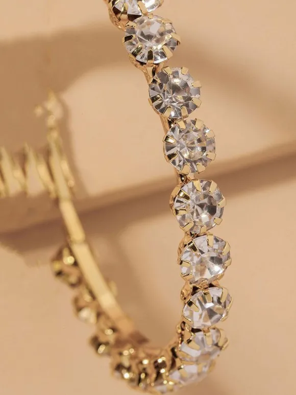 Boucles d'oreilles de mariée Diamant Fille Strass Bijoux de mariée percés