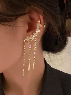 Boucles d'oreilles de mariage Strass Fille Strass Bijoux de mariée percés