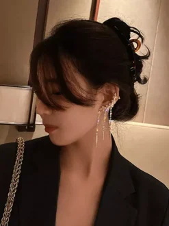 Boucles d'oreilles de mariage Strass Fille Strass Bijoux de mariée percés
