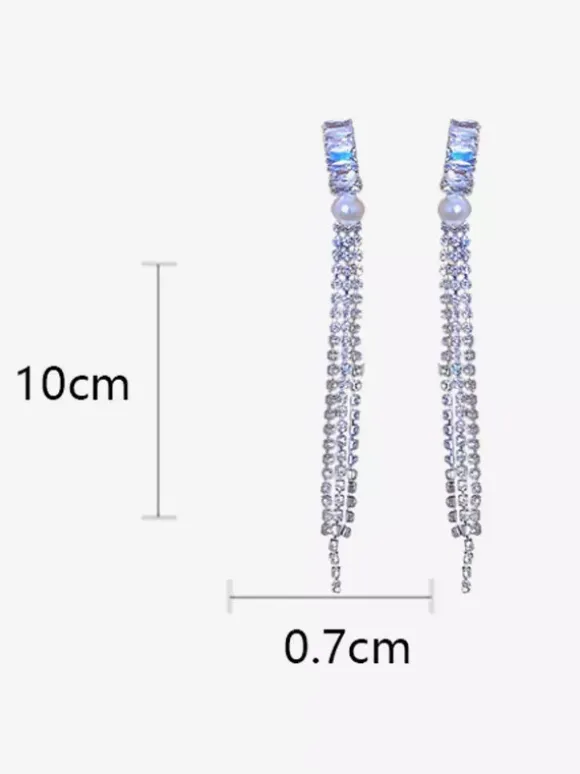Boucles d'oreilles de mariage en métal et diamant Bijoux de mariage percés