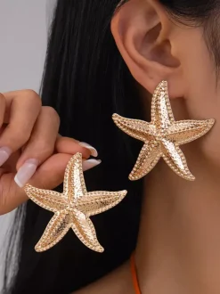 Boucles d'oreilles de style vacances en forme d'étoile de mer pour femmes 2026