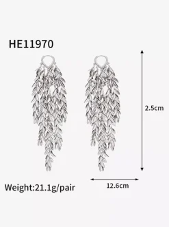 Boucles d'oreilles dorées pour adulte style européen décontracté motif feuille et géométrie. Bijou du quotidien